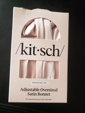 New Kitsch Satin Adjustable Oversized Bonnet - Blush